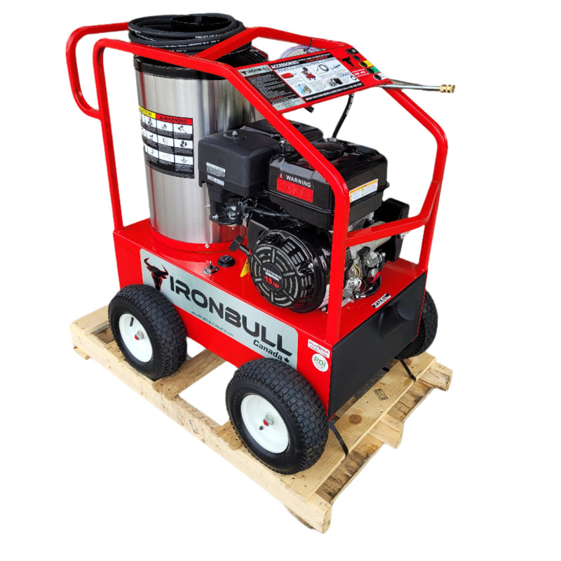 2025 IRONBULL GOLD 4000 PSI Hot Water Pressure Washer, 15 HP Gas Units (Pre-Delivery Inspection Fee and Battery Included)