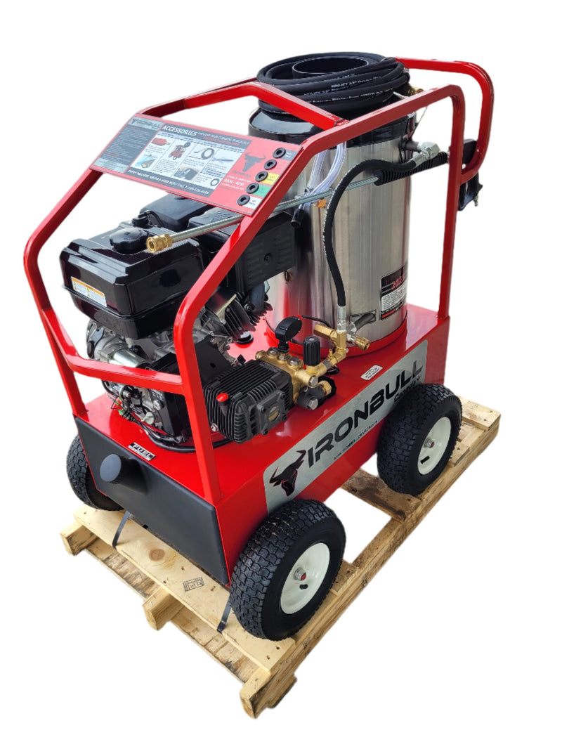 2025 IRONBULL GOLD 4000 PSI Hot Water Pressure Washer, 15 HP Gas Units (Pre-Delivery Inspection Fee and Battery Included)
