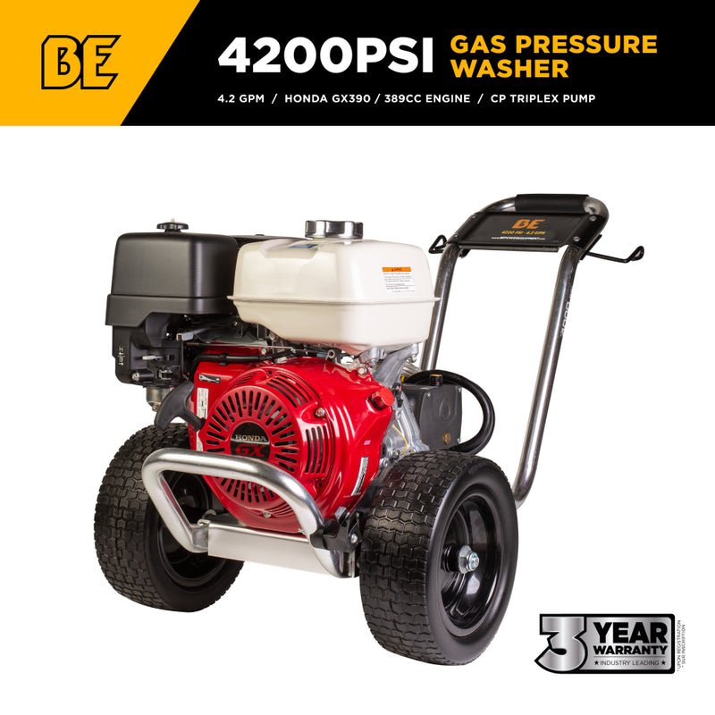 Be Equipment - 4,200 PSI Cold Water Gas Pressure Washer