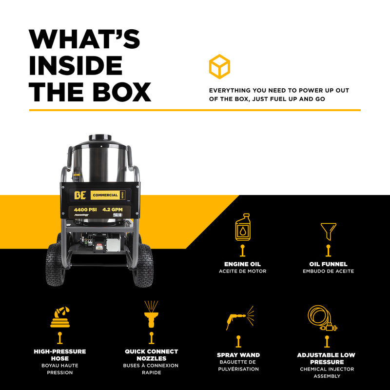 IRONBULL'S BE Power 4400 PSI Hot Water Pressure Washer (Commercial‑Grade + PDI INCLUDED IN COST)