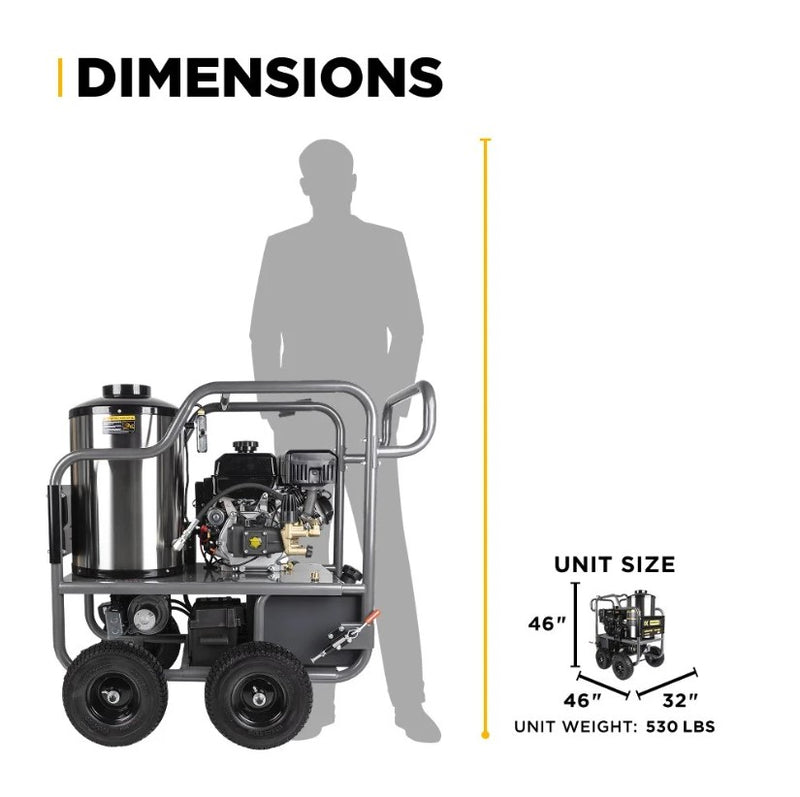 IRONBULL'S BE Power 4400 PSI Hot Water Pressure Washer (Commercial‑Grade + PDI INCLUDED IN COST)