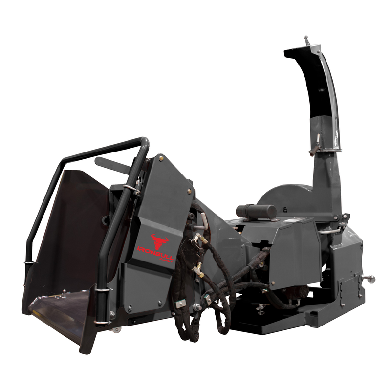 IRONBULL 5" 3 Point Hitch Tractor Mounted Roller-Feed Flywheel Wood Chipper